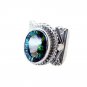 fascinating Mystic Quartz Silver Multi Ring gemstone L-1in US 5,6,7,8