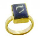 enthralling Lapis Lazuli Gold Plated Blue Ring jaipur L-1in US 5,6,7,8