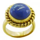 fascinating Lapis Lazuli Gold Plated Blue Ring jewellery L-1in US 5,6,7,8