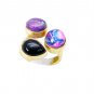 shapely Multi Black onyx Copper Multi Ring gemstone L-1in US 5,6,7,8