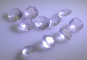 white princess Faceted crystal Quartz India 9 X 9 mm 1pc US