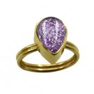 aesthetic Dichroic Glass Copper Multi Ring jewelry L-1in US 5,6,7,8