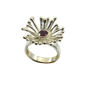 bonnie Garnet 925 Sterling  Red Ring supply L-1in US 5,6,7,8