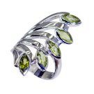 tempting Peridot 925 Sterling  Green Ring handmade  L-1in US 5,6,7,8