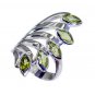 tempting Peridot 925 Sterling  Green Ring handmade  L-1in US 5,6,7,8