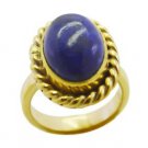 delicate Lapis Lazuli Gold Plated Blue Ring wholesale L-1in US 5,6,7,8