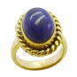 delicate Lapis Lazuli Gold Plated Blue Ring wholesale L-1in US 5,6,7,8
