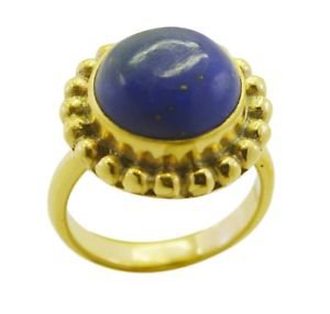 classy Lapis Lazuli Gold Plated Blue Ring supply L-1in US 5,6,7,8