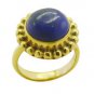 classy Lapis Lazuli Gold Plated Blue Ring supply L-1in US 5,6,7,8