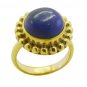 classy Lapis Lazuli Gold Plated Blue Ring supply L-1in US 5,6,7,8