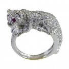 dazzling Multi CZ 925 Sterling Silver Multi Ring suppiler L-1in US 5,6,7,8