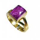 excellent Sunstone Copper Multi Ring handcrafted L-1in US 5,6,7,8