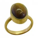 flamboyant Tiger Eye Gold Plated Brown Ring suppiler L-1in US 5,6,7,8