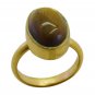 flamboyant Tiger Eye Gold Plated Brown Ring suppiler L-1in US 5,6,7,8