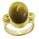 fair Tiger Eye Gold Plated Brown Ring wholesales L-1in US 5,6,7,8