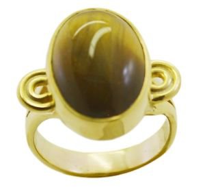 fair Tiger Eye Gold Plated Brown Ring wholesales L-1in US 5,6,7,8