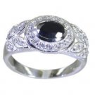 well-favored Black Oynx 925 sterling silver Black Ring supplies L-1.2in US 5,6,7
