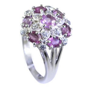 stunning Tourmaline Silver Multi Ring gemstone L-1in US 5,6,7,8