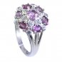 stunning Tourmaline Silver Multi Ring gemstone L-1in US 5,6,7,8