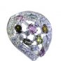 stunning Tourmaline Silver Multi Ring gemstone L-1in US 5,6,7,8