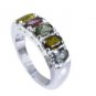 stunning Tourmaline Silver Multi Ring gemstone L-1in US 5,6,7,8
