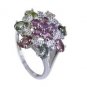 stunning Tourmaline Silver Multi Ring gemstone L-1in US 5,6,7,8
