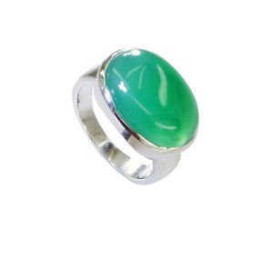 studly Green Onyx Silver Green Ring wholesale L-1in US 5,6,7,8