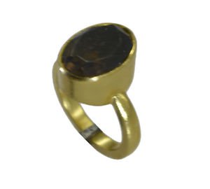 pretty-pretty Smoky Quartz Copper Brown Ring india  L-1in US 5,6,7,8