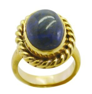 good-looking Lapis Lazuli Gold Plated Blue Ring indian L-1in US 5,6,7,8