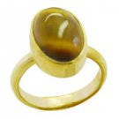 exquisite Tiger Eye Gold Plated Brown Ring supply L-1in US 5,6,7,8