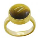handsome Tiger Eye Gold Plated Brown Ring suppiler L-1in US 5,6,7,8