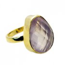 comely Rose Quartz Copper Pink Ring jaipur L-1in US 5,6,7,8