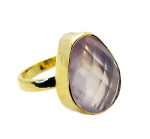 comely Rose Quartz Copper Pink Ring jaipur L-1in US 5,6,7,8