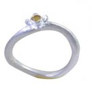 picturesque Citrine 925 Sterling Silver Yellow Ring Designer L-1in US 5,6,7,8