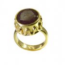 handsome Indian Ruby Gold Plated Red Ring wholesale L-1in US 5,6,7,8