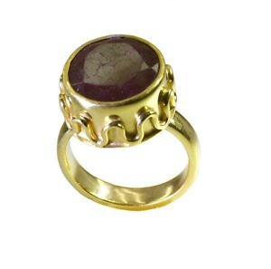 handsome Indian Ruby Gold Plated Red Ring wholesale L-1in US 5,6,7,8