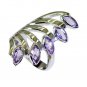 eye-catching Amethyst 925 Sterling  Purple Ring jewelry L-1in US 5,6,7,8
