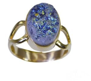 winning Druzy Gold Plated multi Ring Designer L-1in US 5,6,7,8