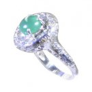 toothsome Green Onyx 925 Sterling Silver Green Ring Designer L-1in US 5,6,7,8