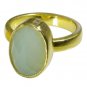 flashy Chalcedony  Gold Plated Blue Ring india  L-1in US 5,6,7,8