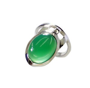 arresting Green Onyx Silver Green Ring wholesales L-1in US 5,6,7,8