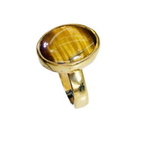 bonny Tiger eye Copper Brown Ring gemstones L-1in US 5,6,7,8