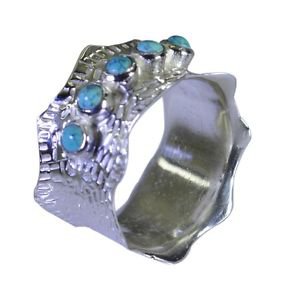 pleasant Turquoise 925 Sterling Silver Multi Ring wholesales L-1in US 5,6,7,8