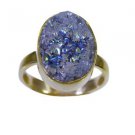 excellent Druzy Gold Plated multi Ring jewelry L-1in US 5,6,7,8