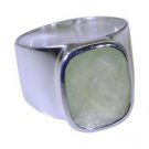 toothsome Prehnite 925 sterling silver Green Ring jewelry L-1.2in US 5,6,7,8