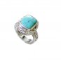 drop-dead Turquoise Silver Turquoise Ring exporter L-1in US 5,6,7,8