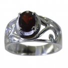 ideal Garnet 925 sterling silver Red Ring jewelry L-1.2in US 5,6,7,8