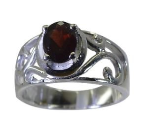 ideal Garnet 925 sterling silver Red Ring jewelry L-1.2in US 5,6,7,8