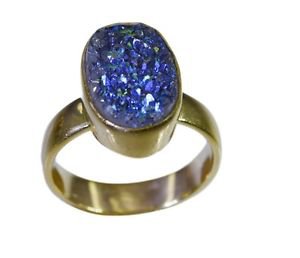 aesthetic Druzy Gold Plated multi Ring exporter L-1in US 5,6,7,8