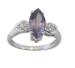 flawless Amethyst 925 Sterling Silver Purple Ring handcrafted L-1in US 5,6,7,8